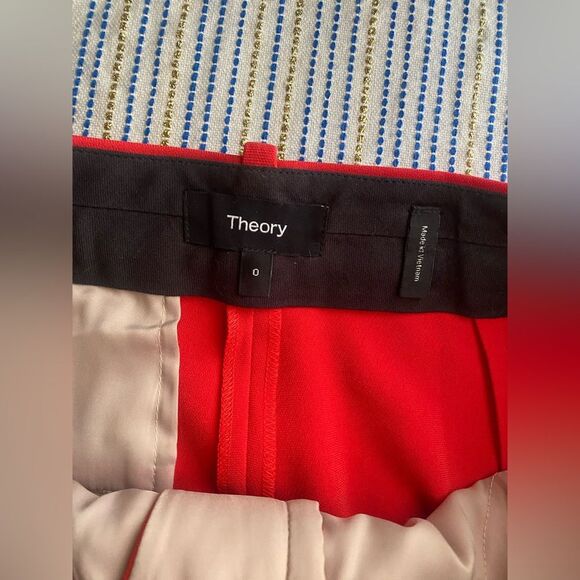 Theory High Waist Wide Leg Pants Women’s Grenadine Color Pockets Sz 0 - Picture 8 of 15